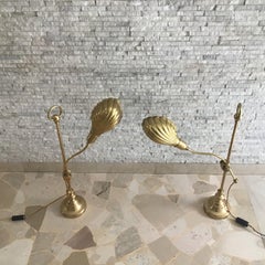 Barbi Table Lamps Adjustable Brass, 1950, Italy