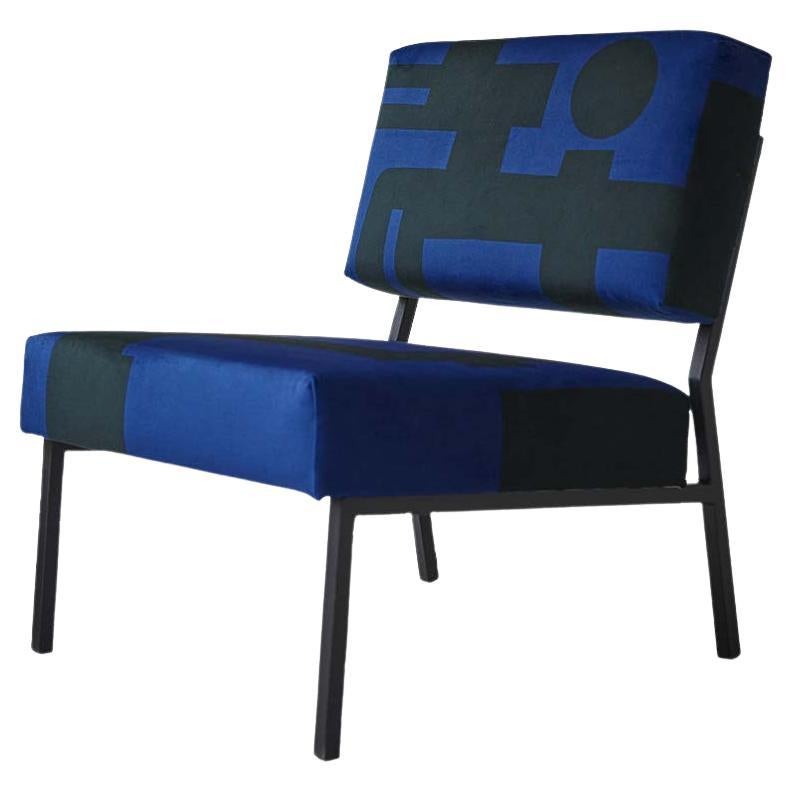 Barbican Blue O2 Armchair by Babel Brune For Sale