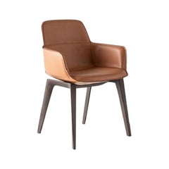 Fauteuil Molteni&amp;C en cuir de peau naturelle par Rodolfo Dordoni, fabriqué en Italie