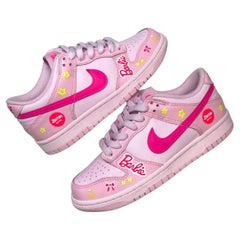 Used Barbie Custom Hand-Painted Nike Dunk Concept Sneakers by Reed Revesz