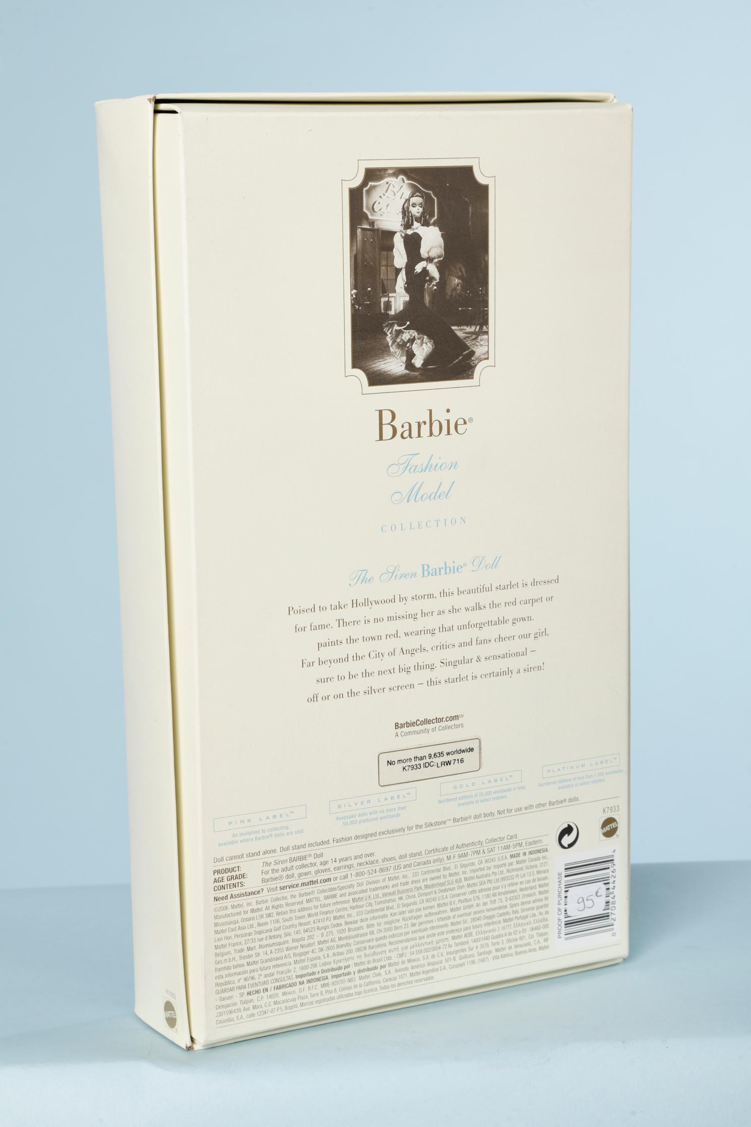 Modèle de mode Barbie / « The Siren » / Gold Label  Excellent état - En vente à Saint-Ouen-Sur-Seine, FR