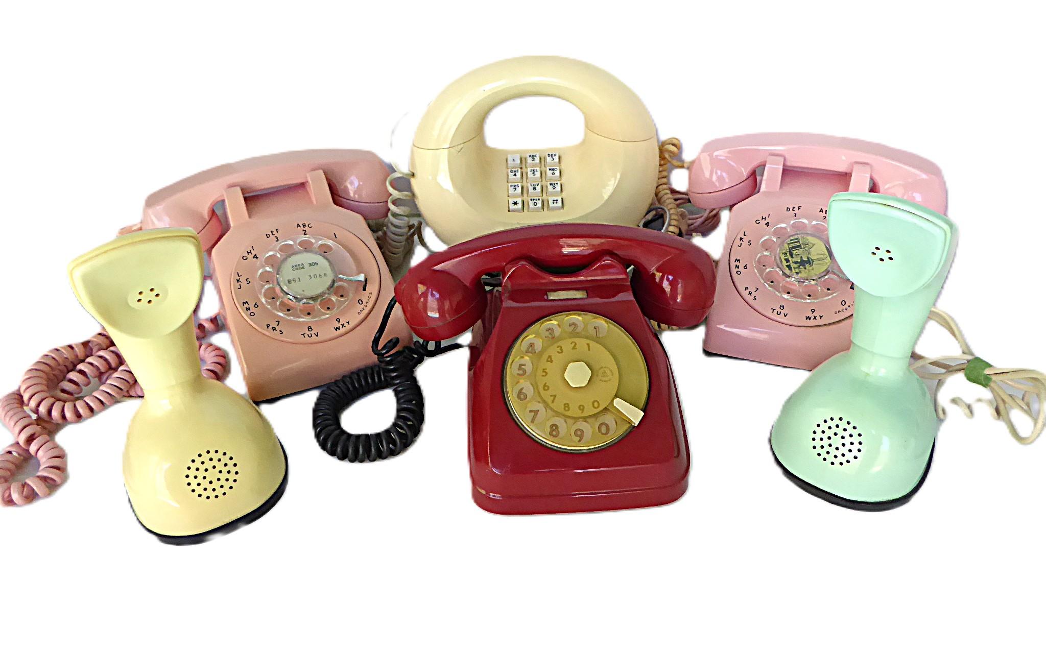Barbie Rosa Teléfono de sobremesa giratorio Bell System tipo 500 Western Electric 1981 en venta 3