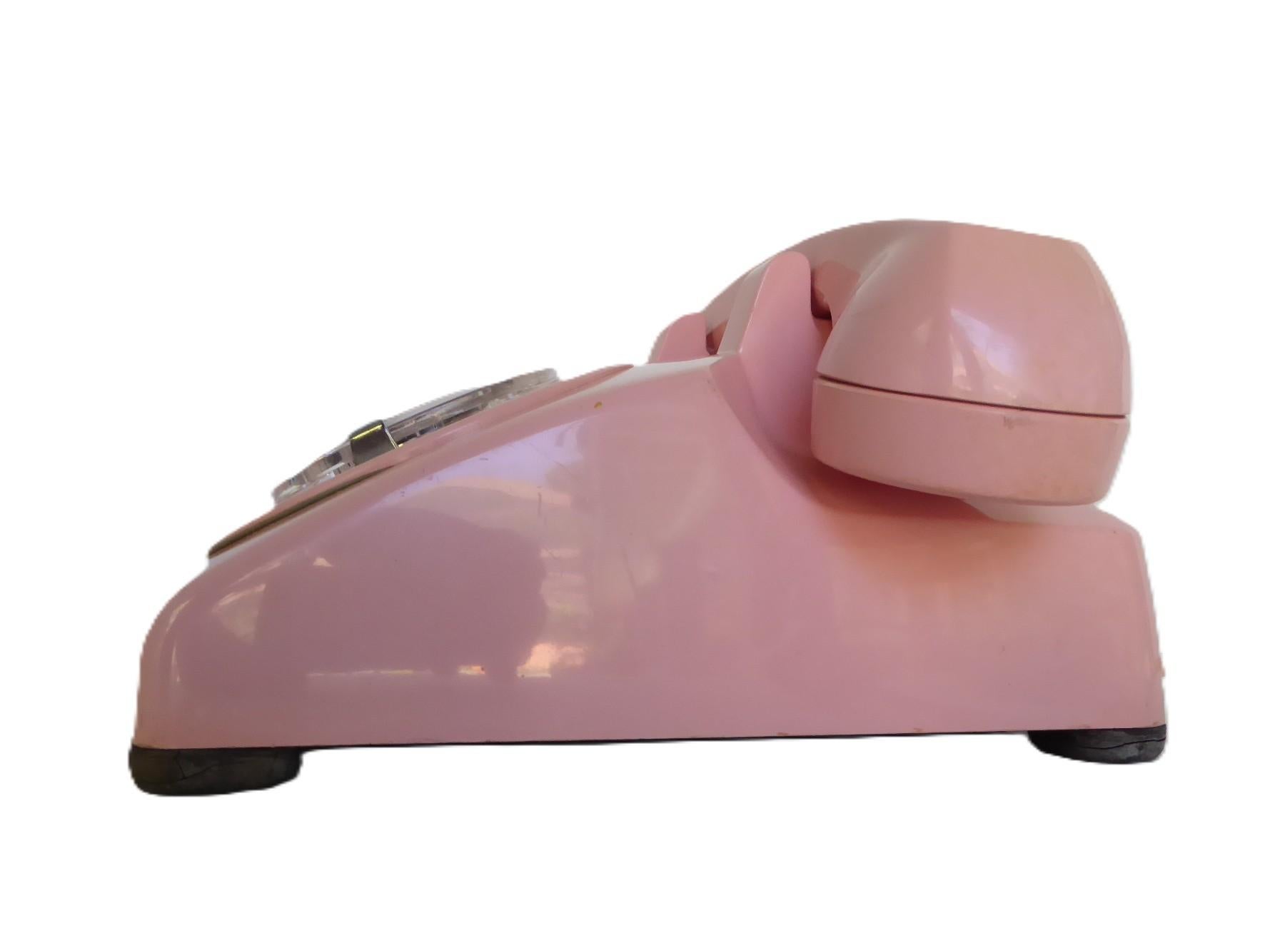 Barbie Rosa Teléfono de sobremesa giratorio Bell System tipo 500 Western Electric 1981 Estadounidense en venta