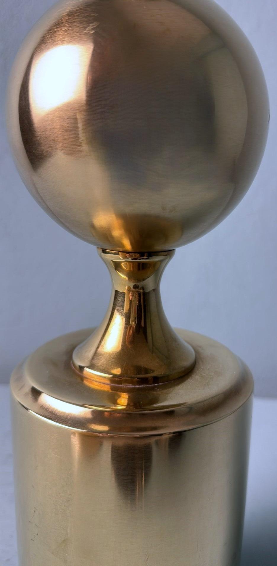 Barbier Style French Space Age Brass Table Lamp (Without Lampshade) For Sale 7
