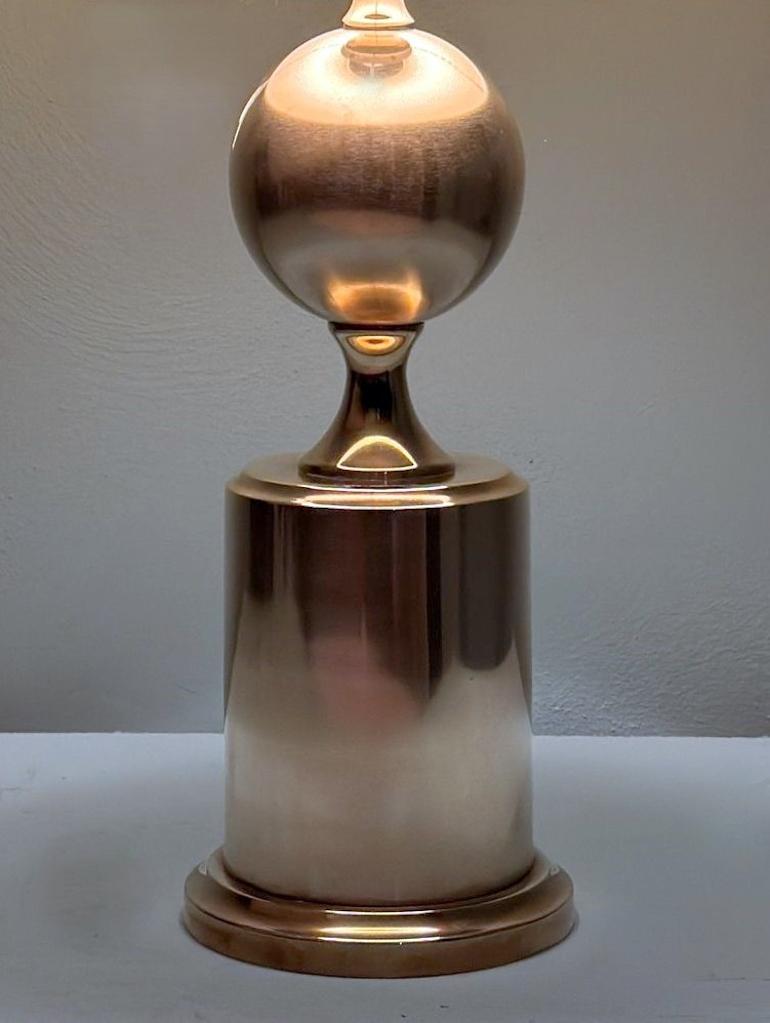 Barbier Style French Space Age Brass Table Lamp (Without Lampshade) For Sale 10