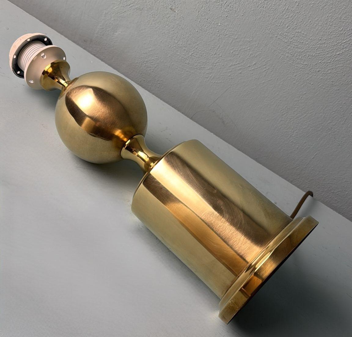 20th Century Barbier Style French Space Age Brass Table Lamp (Without Lampshade) For Sale
