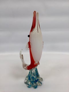 Barbini 1950 Multi-Color Fish in Murano Glass Vase