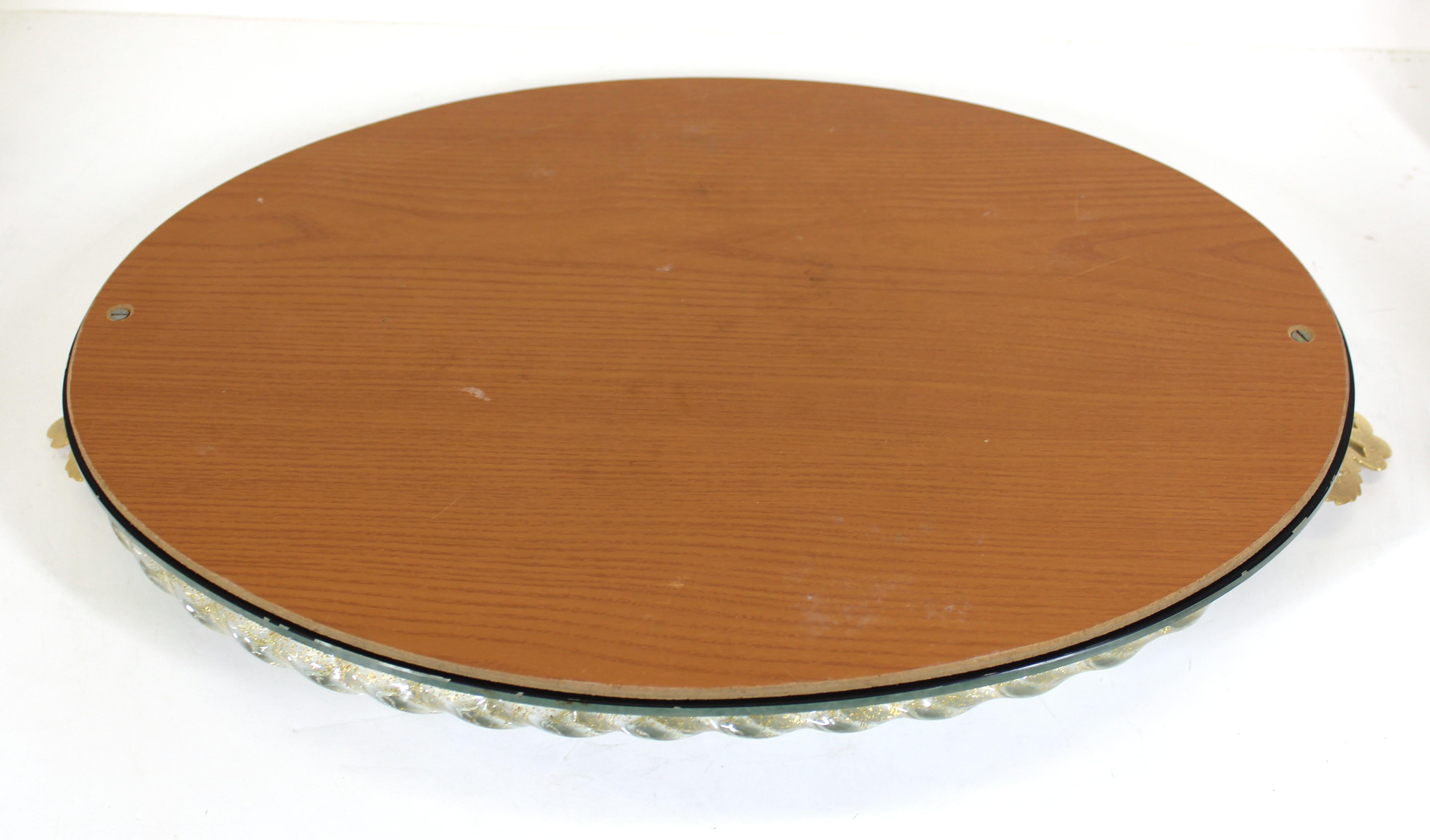 Barbini Italian Murano Mid-Century Modern Glass & Mirror Oval Tray 3
