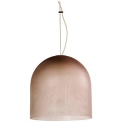 Barbini Large Murano Glass Pendant Dome Chandelier in Mauve, Italy, c. 1980