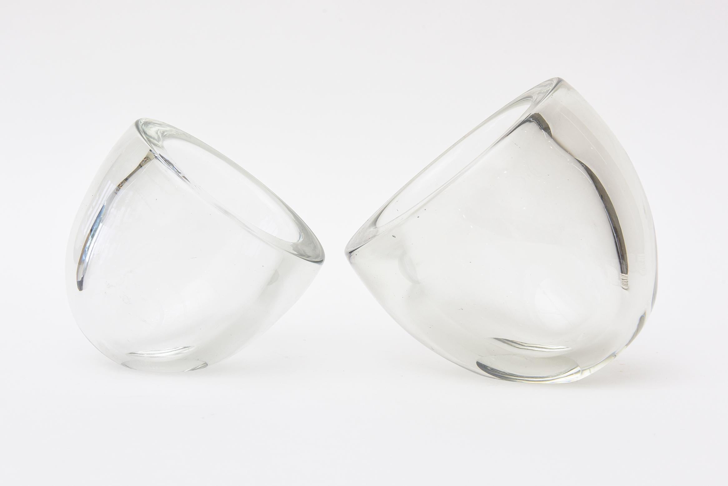 tilted glass bowl