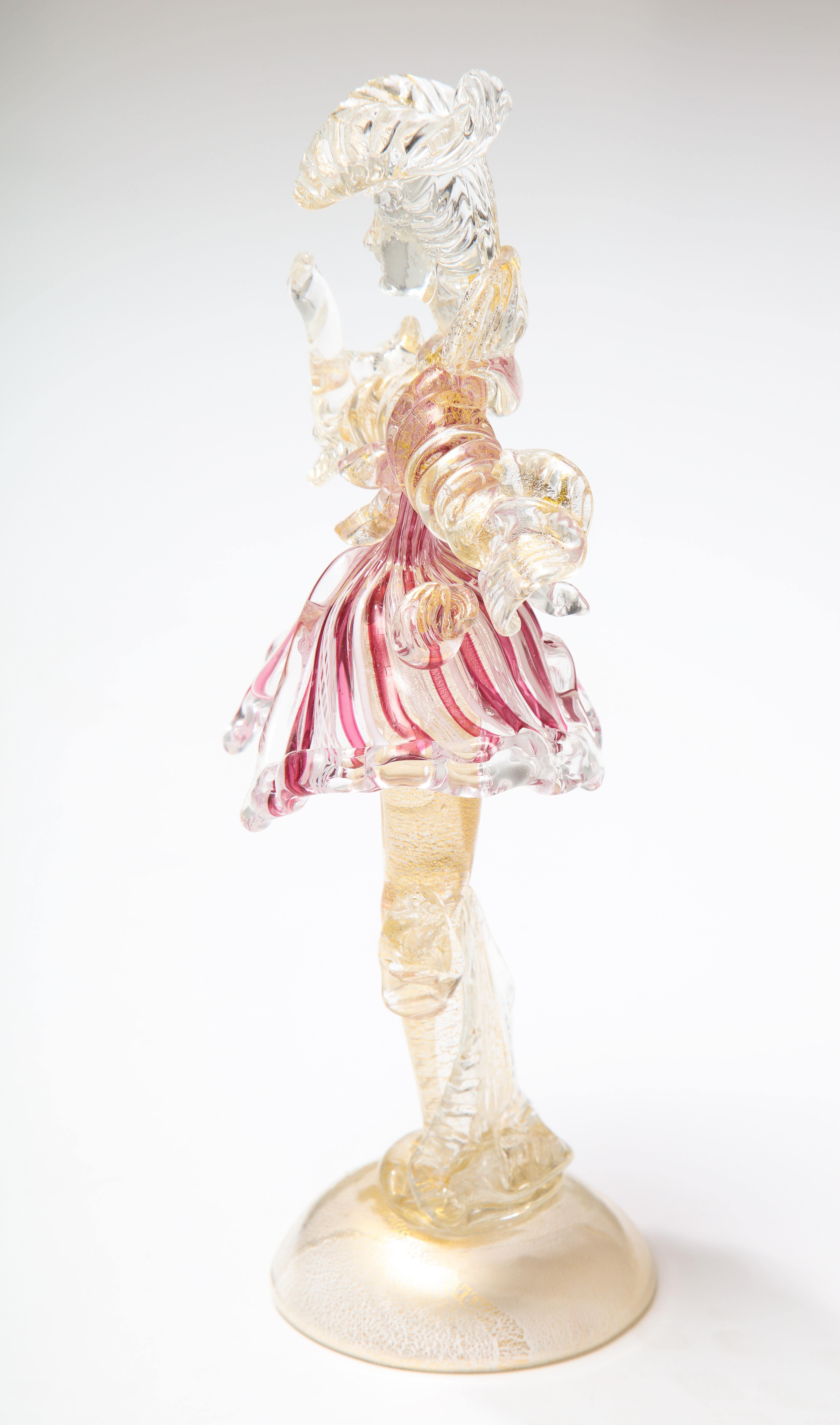Barbini Murano Art Glass Lady and Gentleman Sculptures For Sale 5