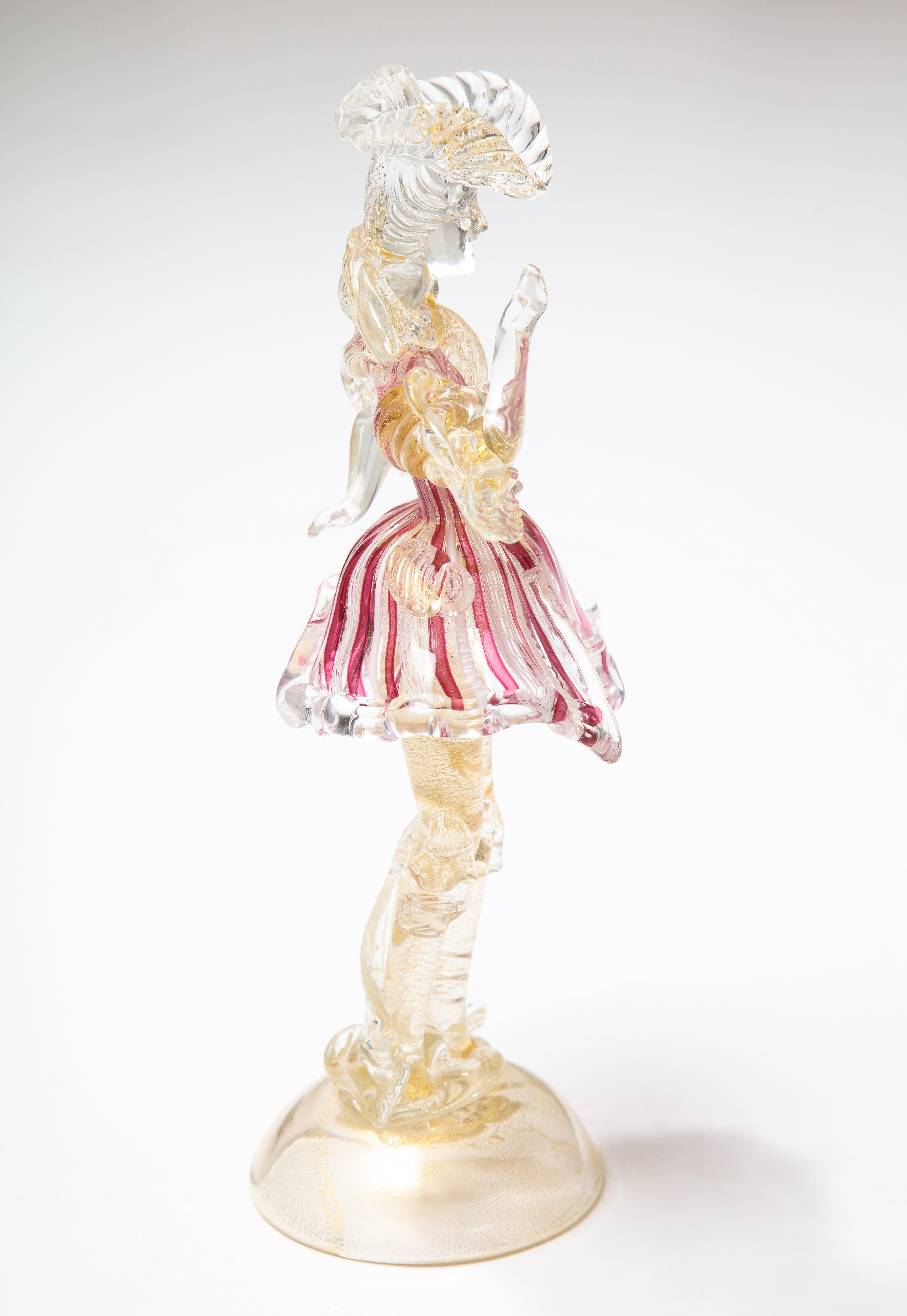 Barbini Murano Art Glass Lady and Gentleman Sculptures For Sale 7