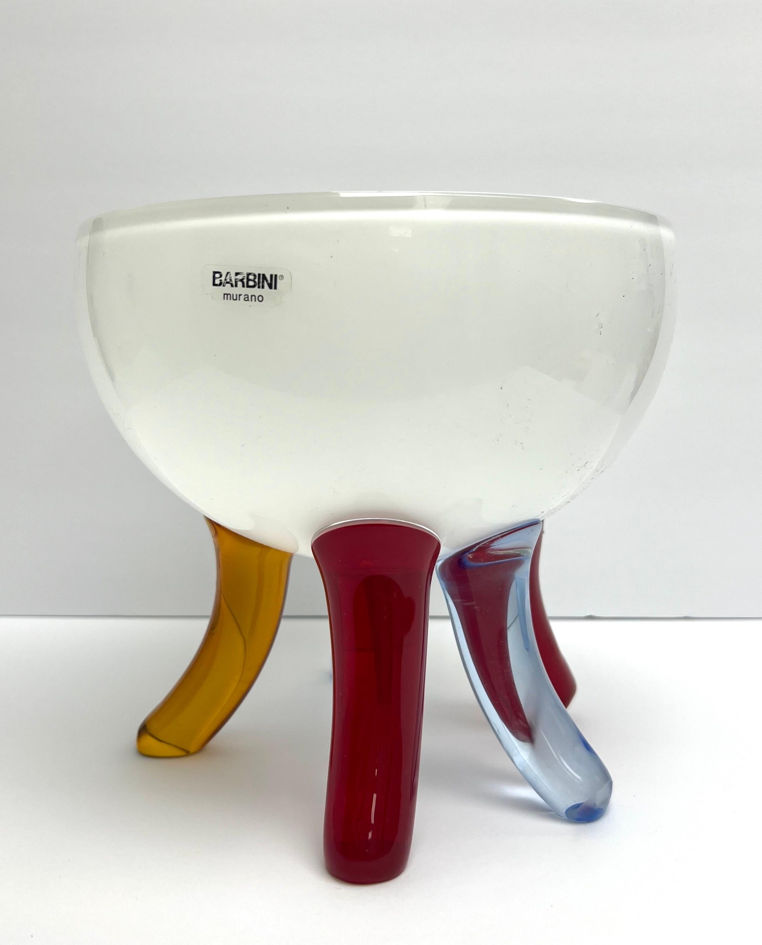 Barbini Murano Kunstglas Post Modern Color Skulptur  Schale im Angebot 1
