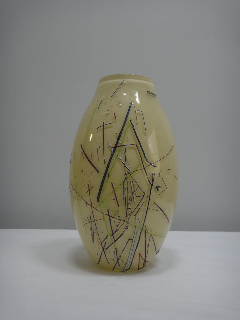 Italian Barbini Murano Art Glass Vase, Italy For Sale