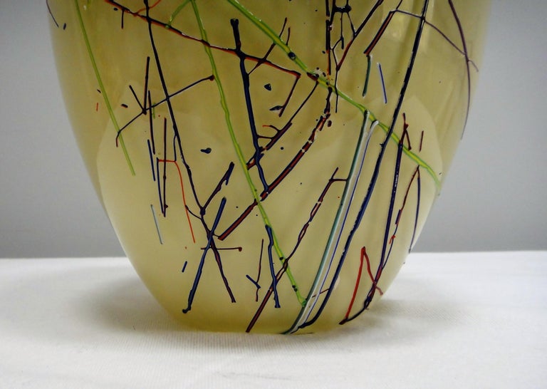Late 20th Century Barbini Murano Art Glass Vase, Italy For Sale