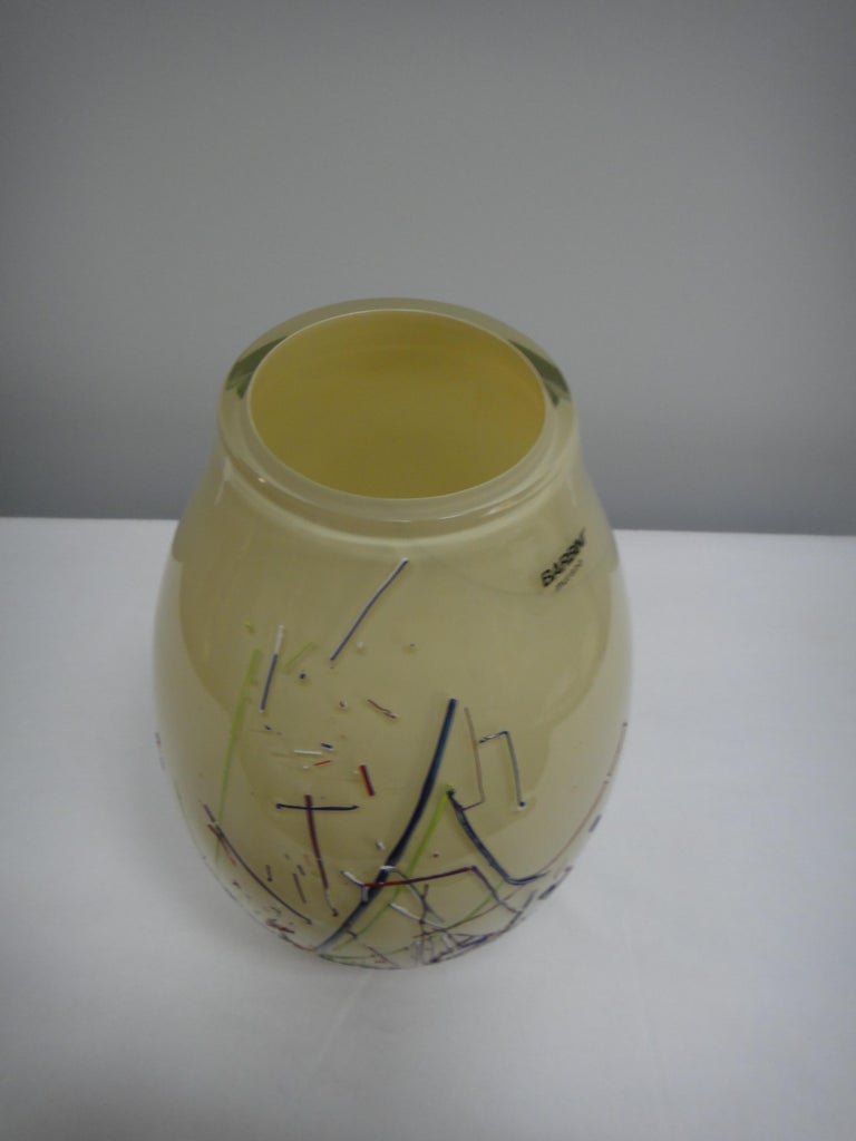 Barbini Murano Art Glass Vase, Italy For Sale 2