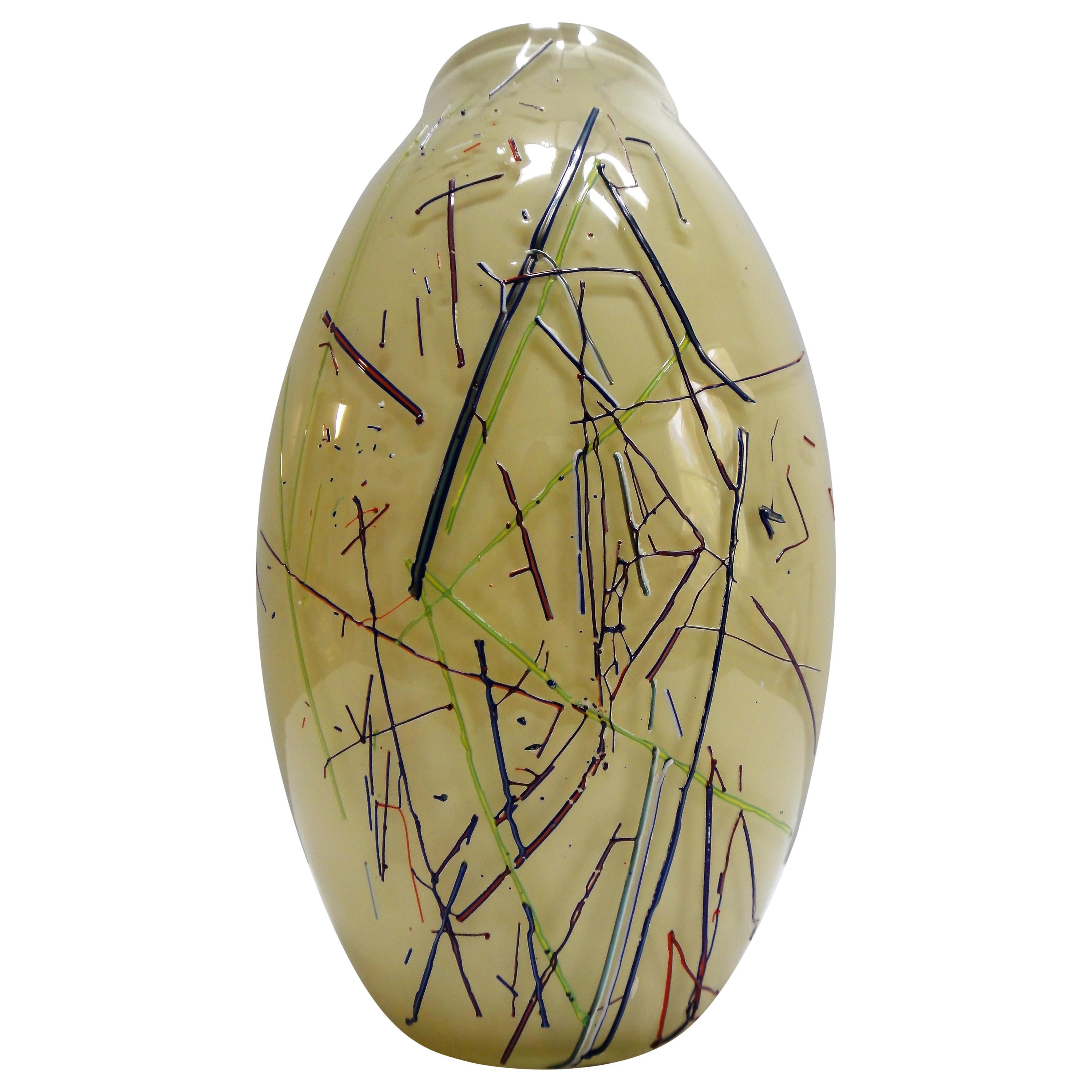 Barbini Murano Art Glass Vase, Italy For Sale