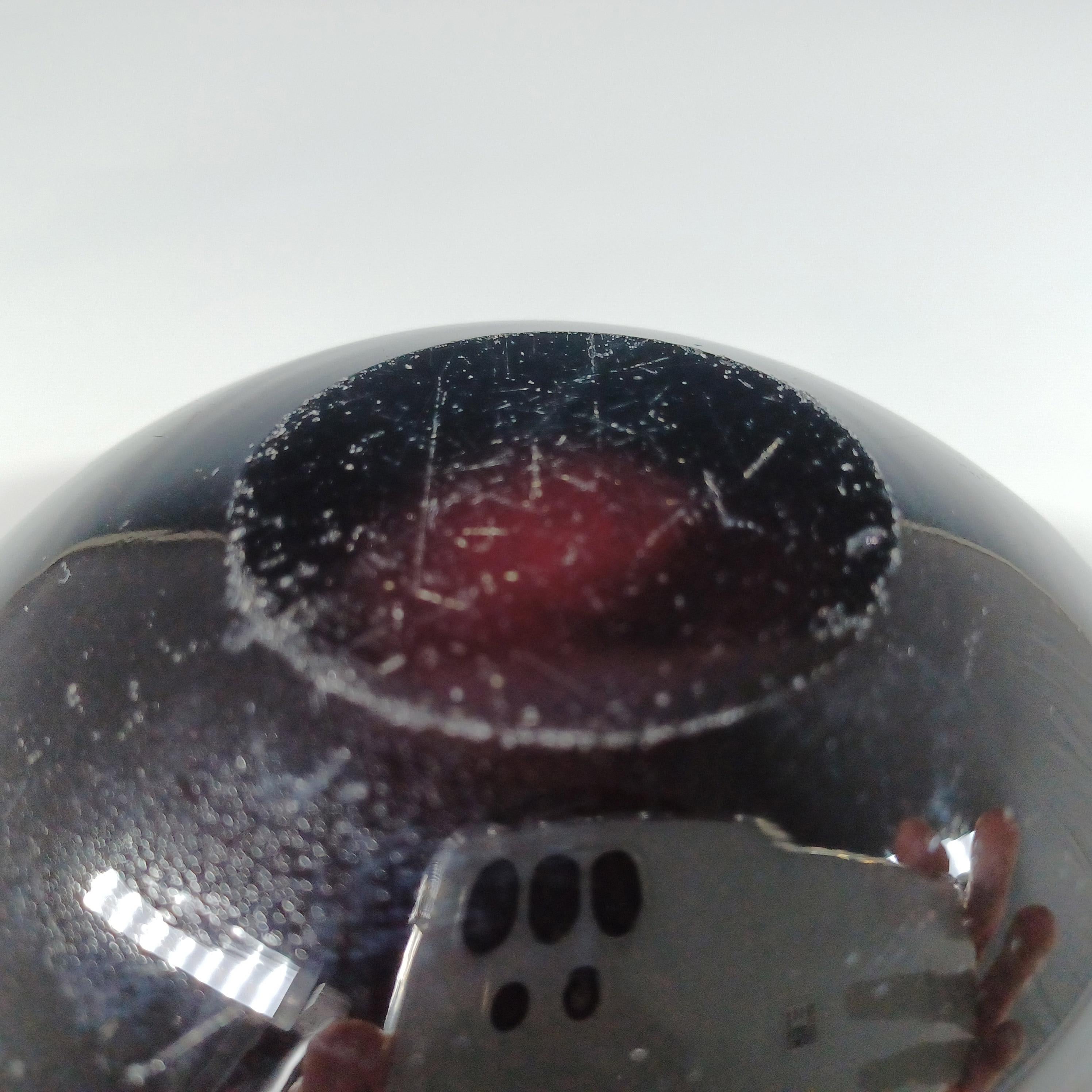 Barbini Murano Biomorphic Red & Black Glass Gold Leaf Bowl For Sale 1