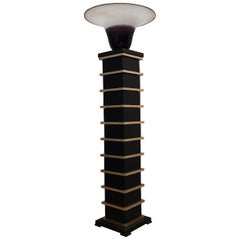 Barbini Murano Glass and Brass Midcentury Floor Lamp, 1950