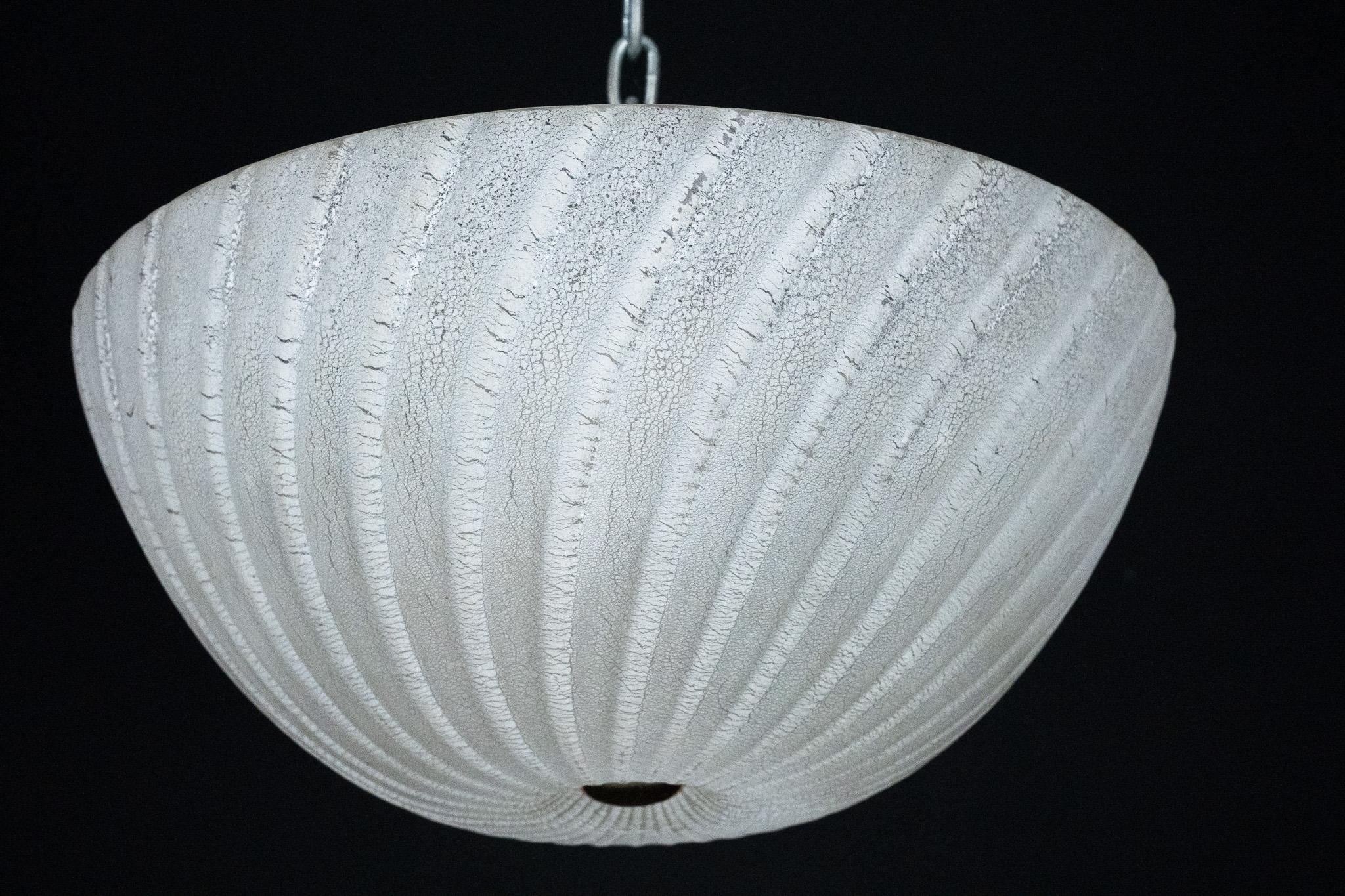 Mid-Century moderno Lampada da soffitto in vetro di Murano Barbini, Italia anni '80 in vendita