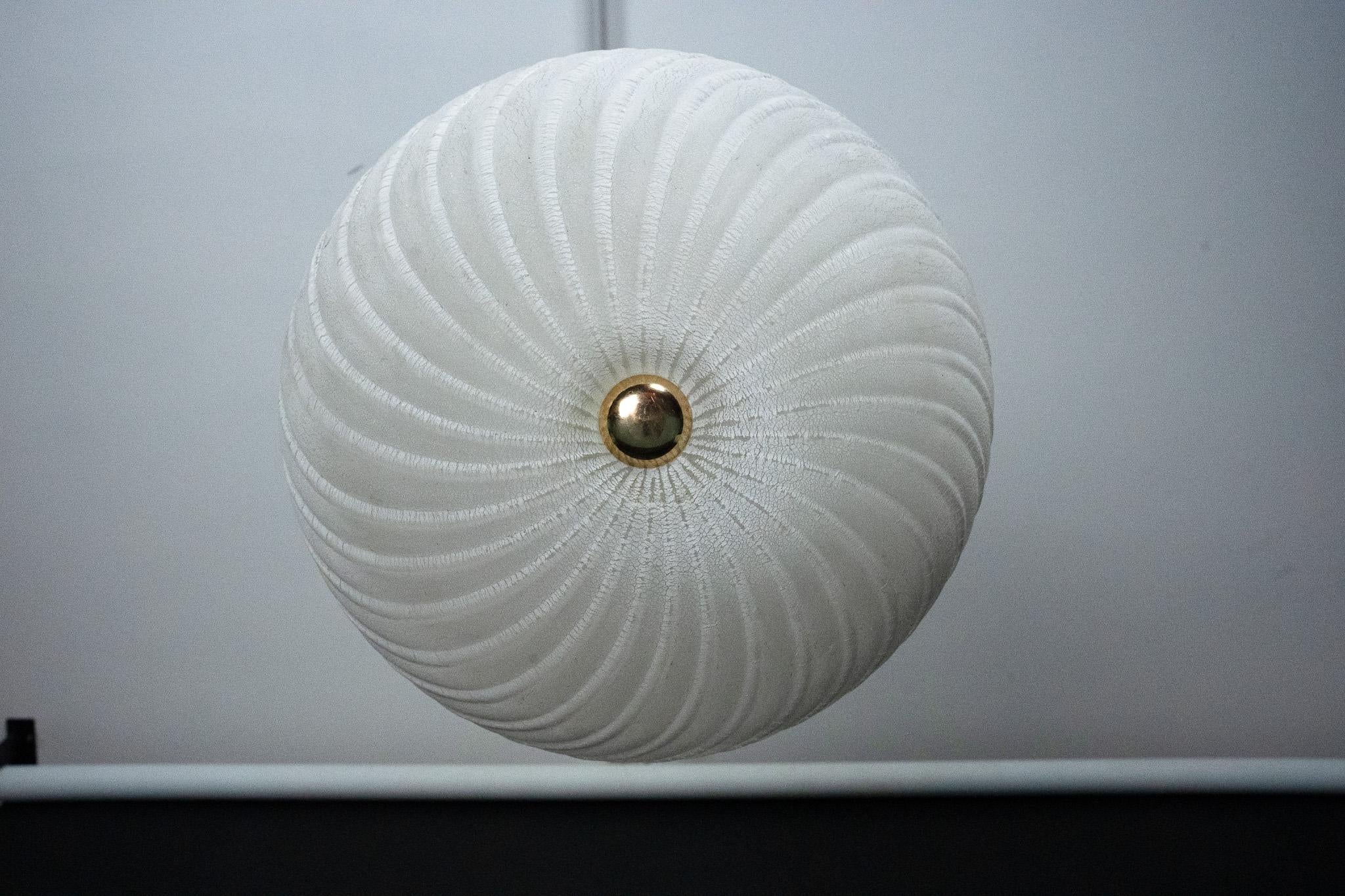 Lampada da soffitto in vetro di Murano Barbini, Italia anni '80 In condizioni buone in vendita a Catania, CT