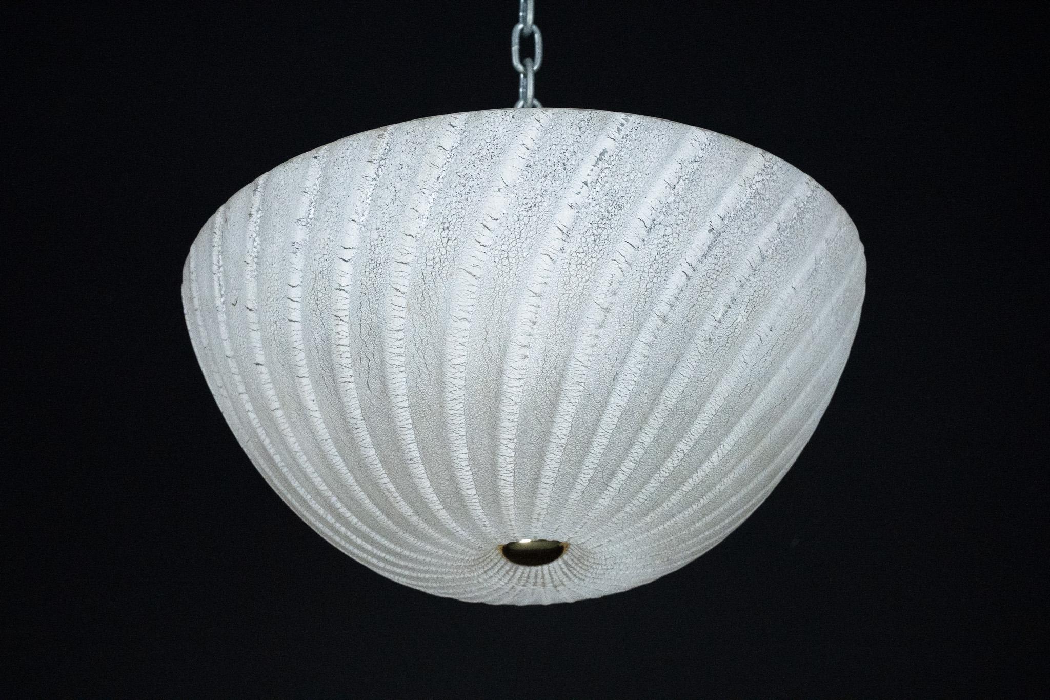 Lampada da soffitto in vetro di Murano Barbini, Italia anni '80 in vendita 1