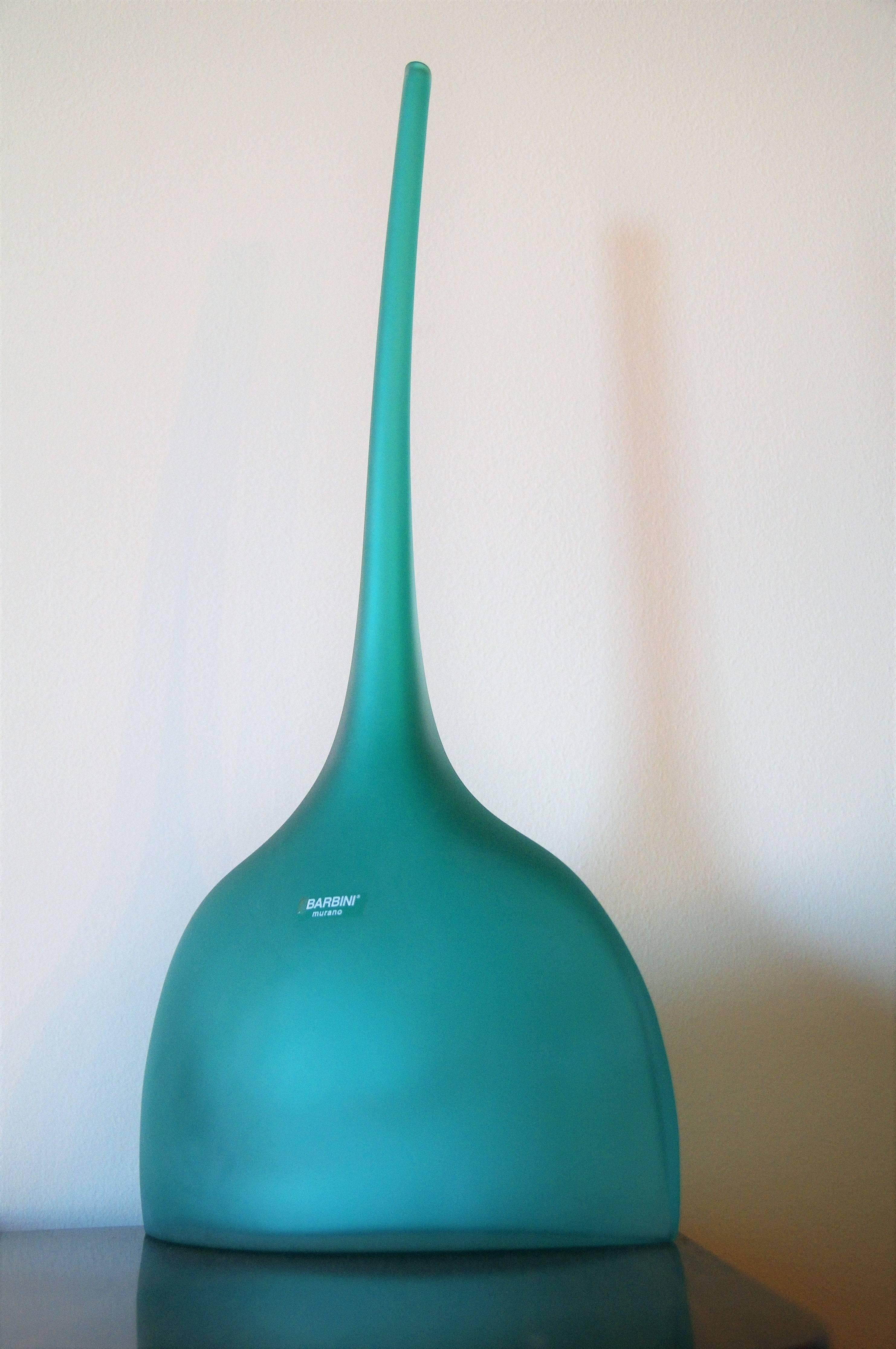 Modern Barbini Murano Glass Flute Vase, Italy, circa 2000s For Sale