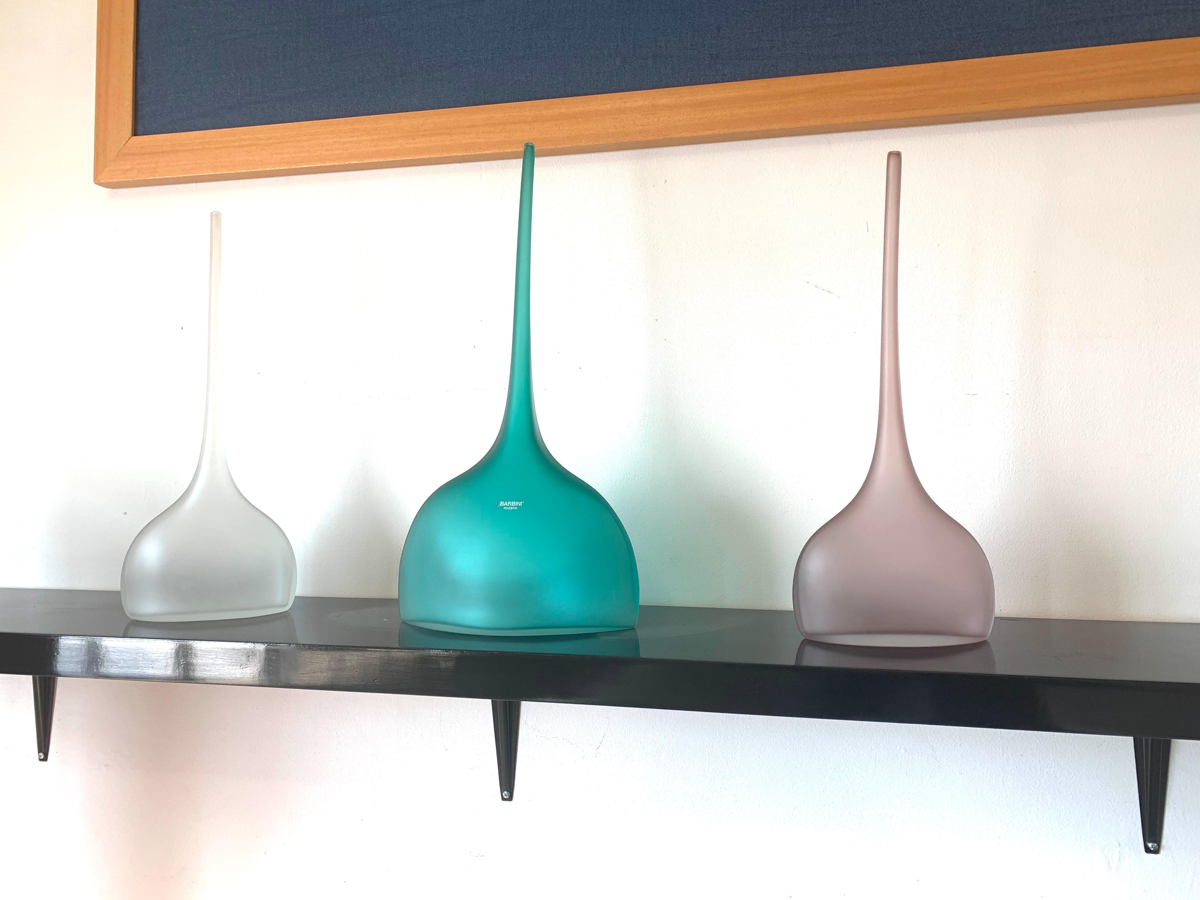 Barbini Murano Glass Flute Vase, Italy, circa 2000s For Sale 1