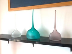 Barbini Murano Glass Flute Vases, Set of 3, Italy, circa 2000s
