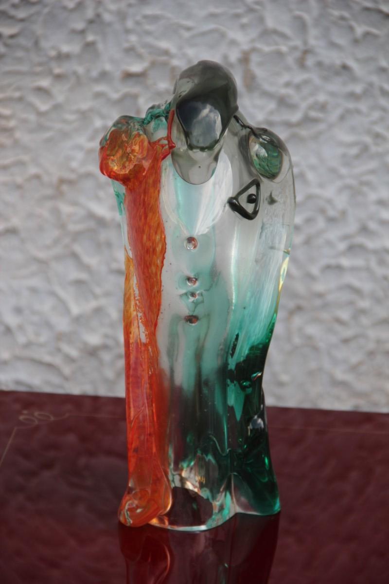 Mid-20th Century Barbini Murano Glass Italian Design 1960 Bust Sculpture Abstract Multi-Color For Sale