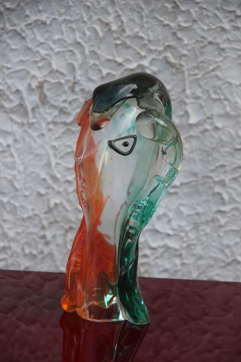 Barbini Murano Glass Italian Design 1960 Bust Sculpture Abstract Multi-Color For Sale 1