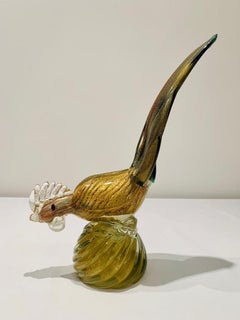 Barbini Murano glass multicolor with gold circa 1950 cock.