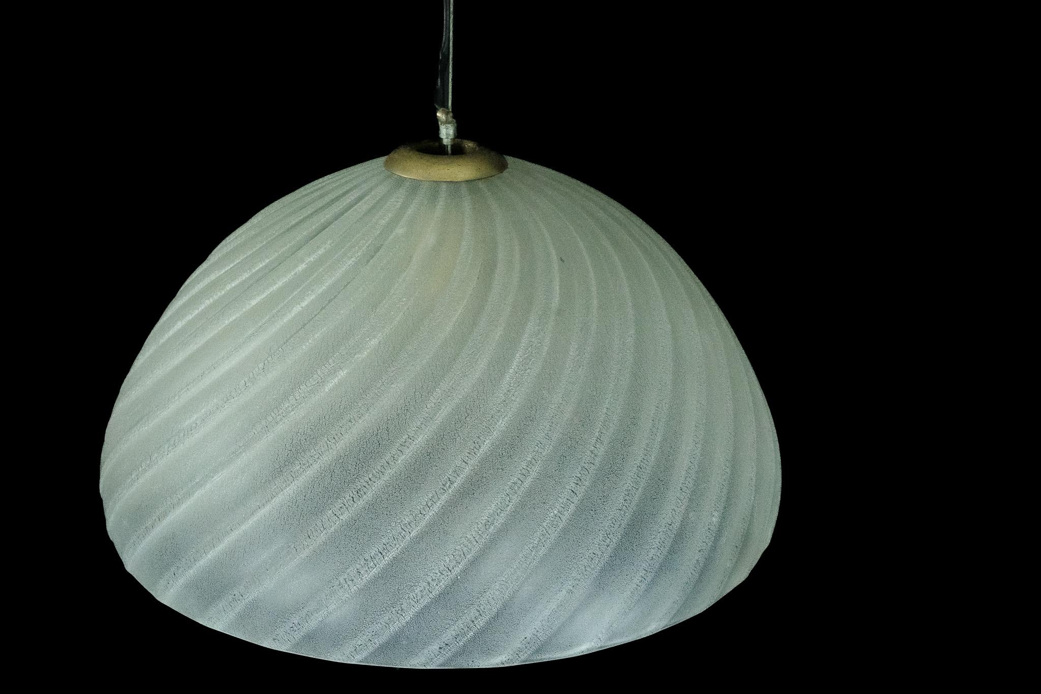 Barbini Murano Glass Pendant Lamp, Early 1980s In condizioni buone in vendita a Catania, CT