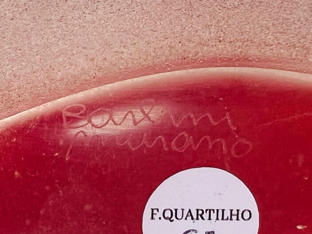 Vase en verre de Murano rouge avec collation circa 1970. Bon état - En vente à Rio De Janeiro, RJ