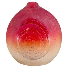 Barbini Murano Glas rot mit Snack circa 1970 Vase.