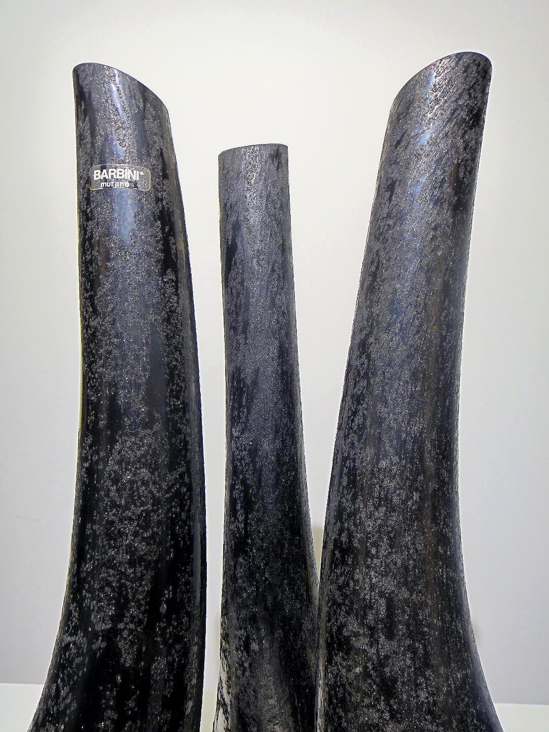 Contemporary Barbini Murano Glass Sculptural Vases Set of Three