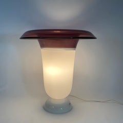 Barbini Murano Glass Tulip Mauve and White Lamp