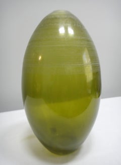 Barbini Murano Glass Vase Green, Italy