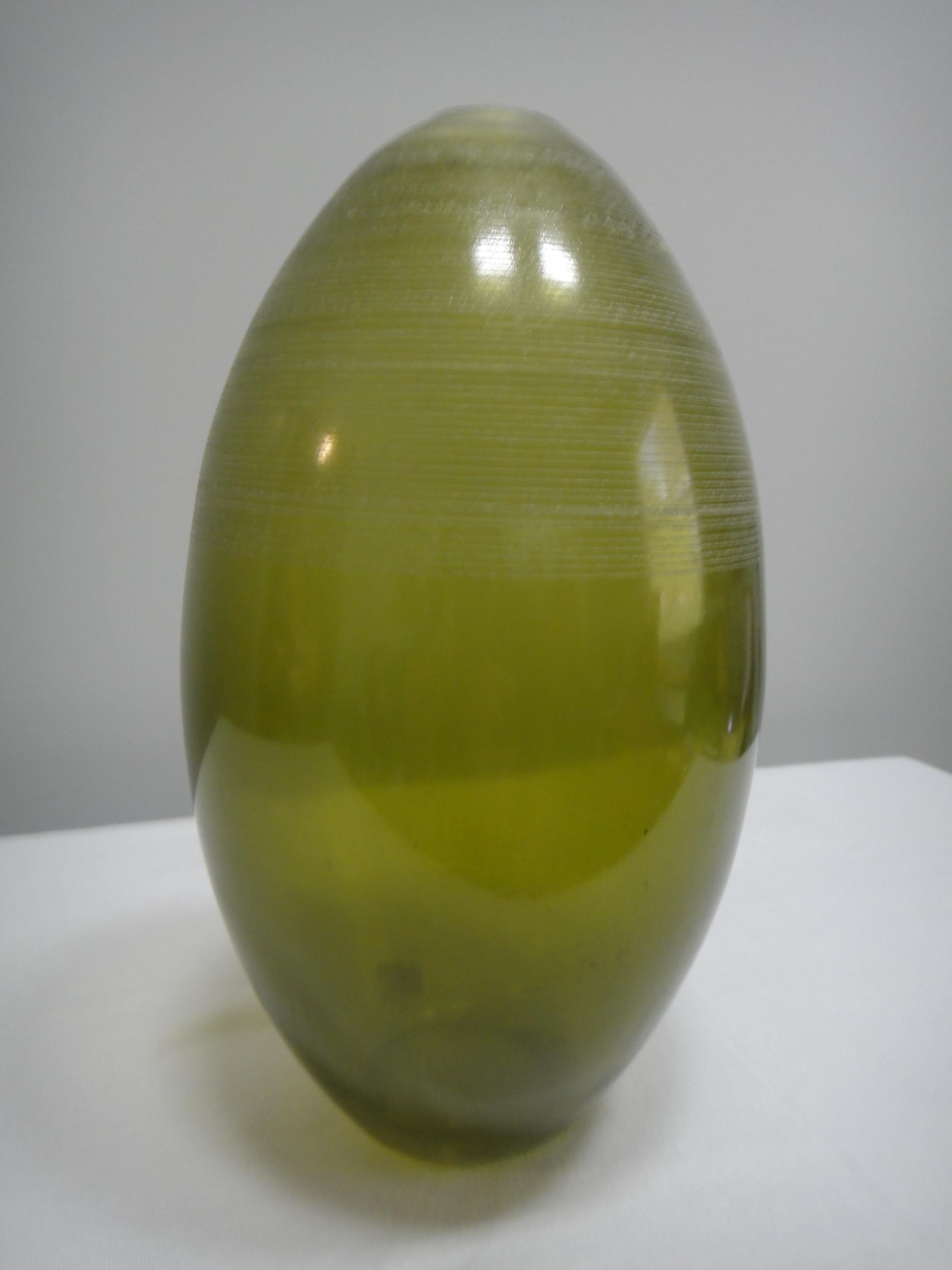 Barbini Murano Glass Vase Green, Italy In Excellent Condition For Sale In Miami, FL