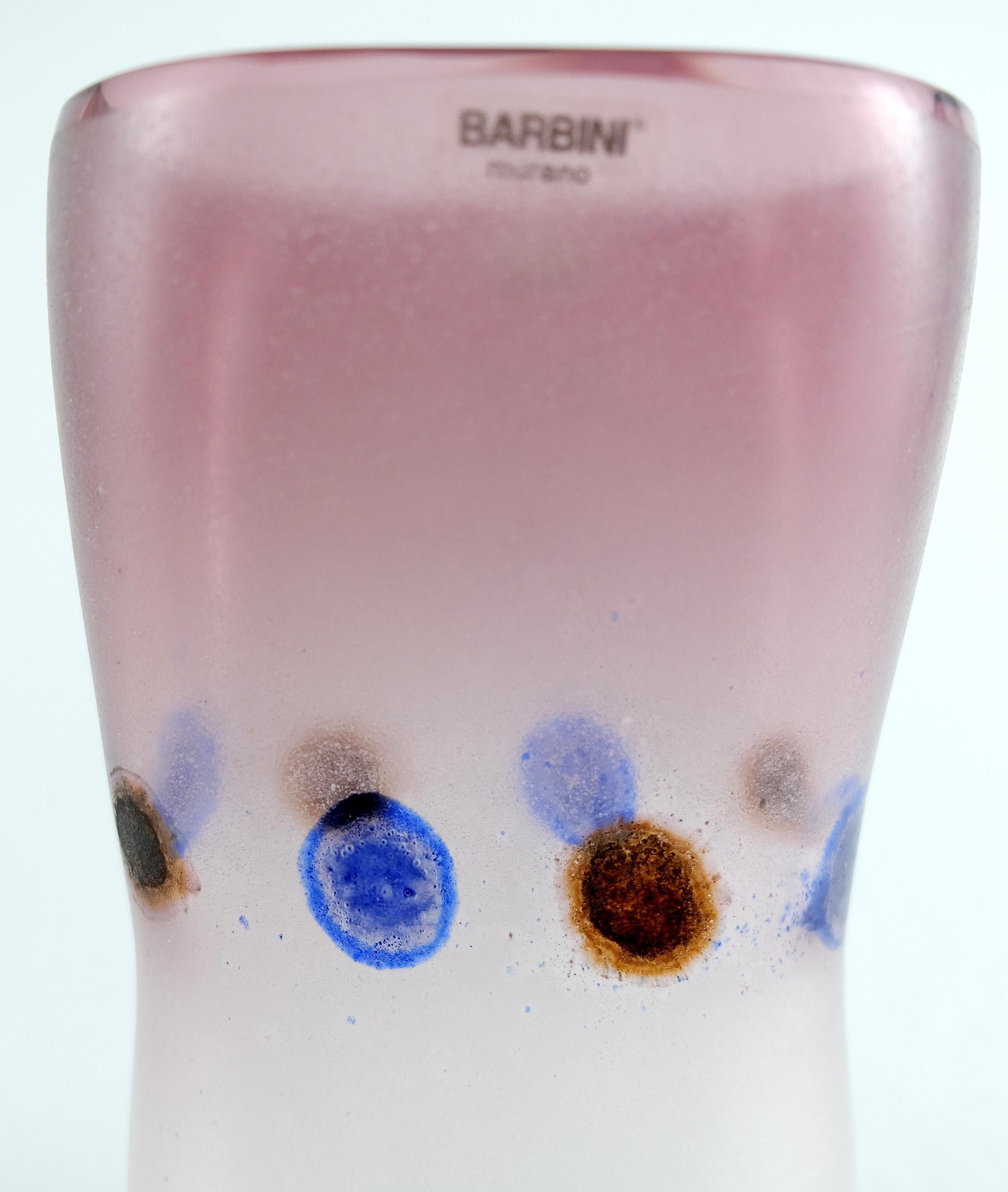 Vase aus Muranoglas von Barbini mit Punkten im Zustand „Neu“ im Angebot in Miami, FL
