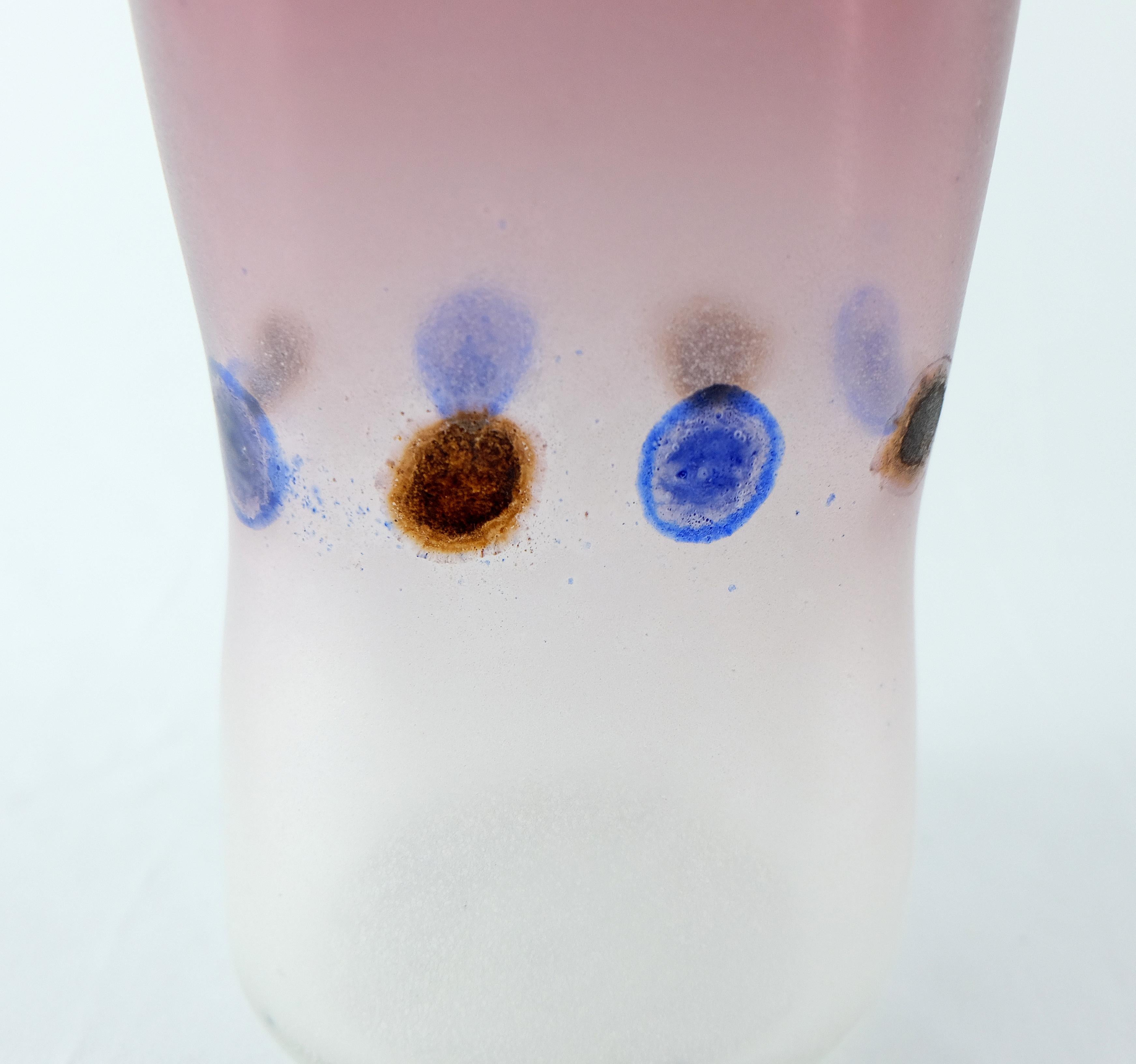 Barbini Murano Glass Vase with Dots In New Condition For Sale In Miami, FL