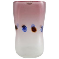 Barbini Murano Glass Vase with Dots