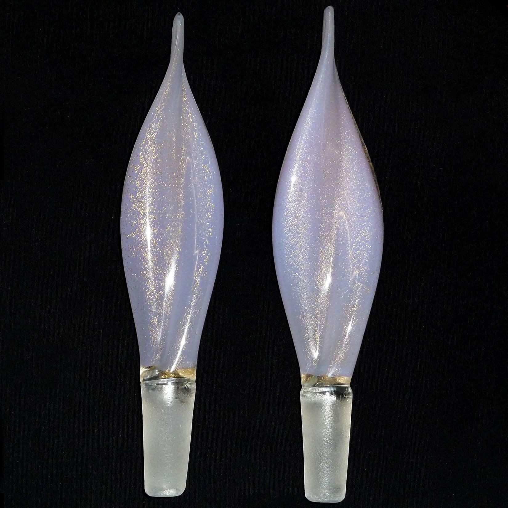 Barbini Murano Lavanda Púrpura Motas Doradas Decantador de Perfume de Vidrio Artístico Italiano siglo XX en venta