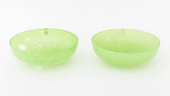 Paire de bols en verre "cratère de lune" de Murano, Barbini