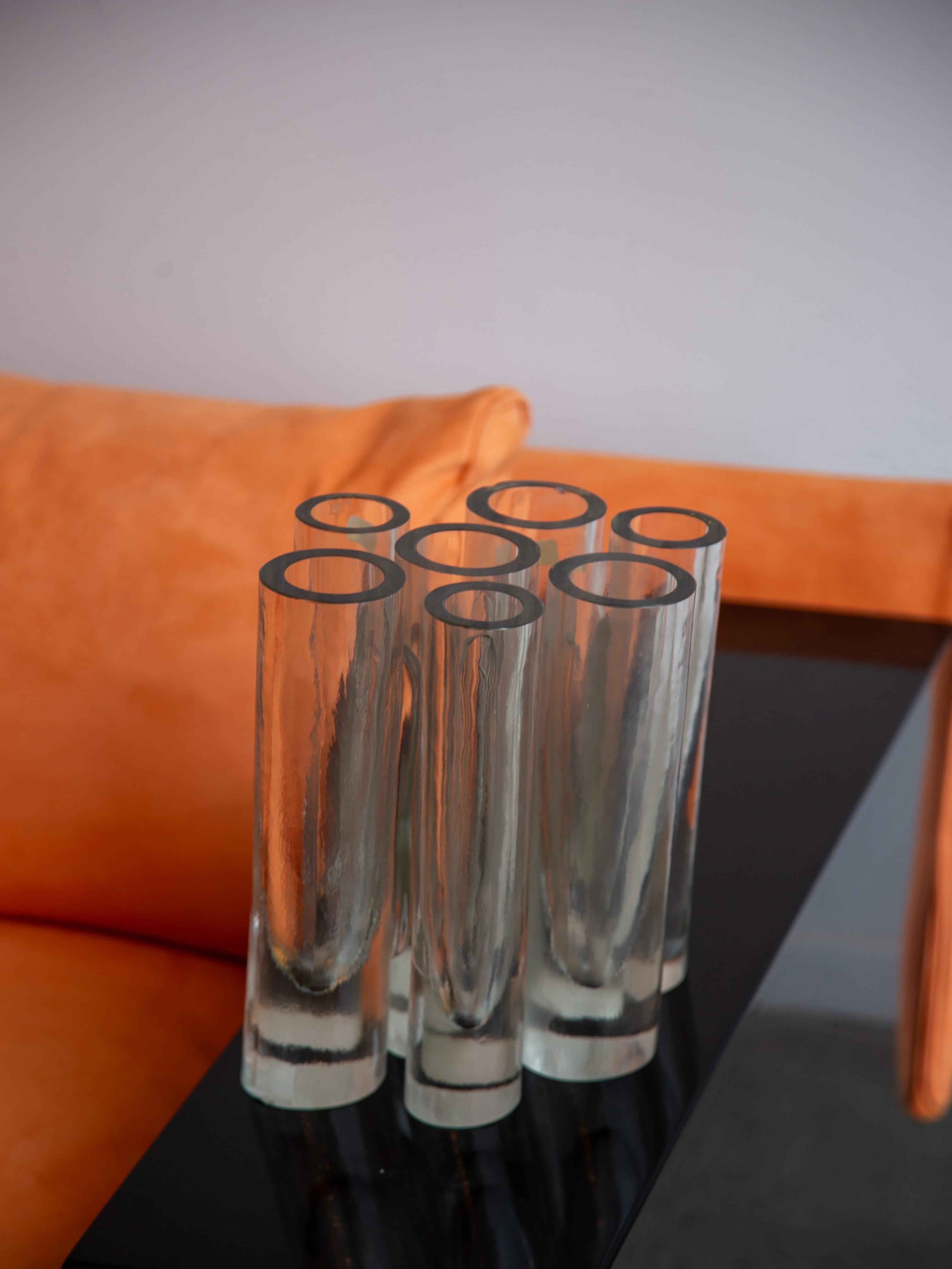 Barbini Murano sculptural vase in clear glass, Italy 1970s In Good Condition For Sale In Byron Bay, NSW