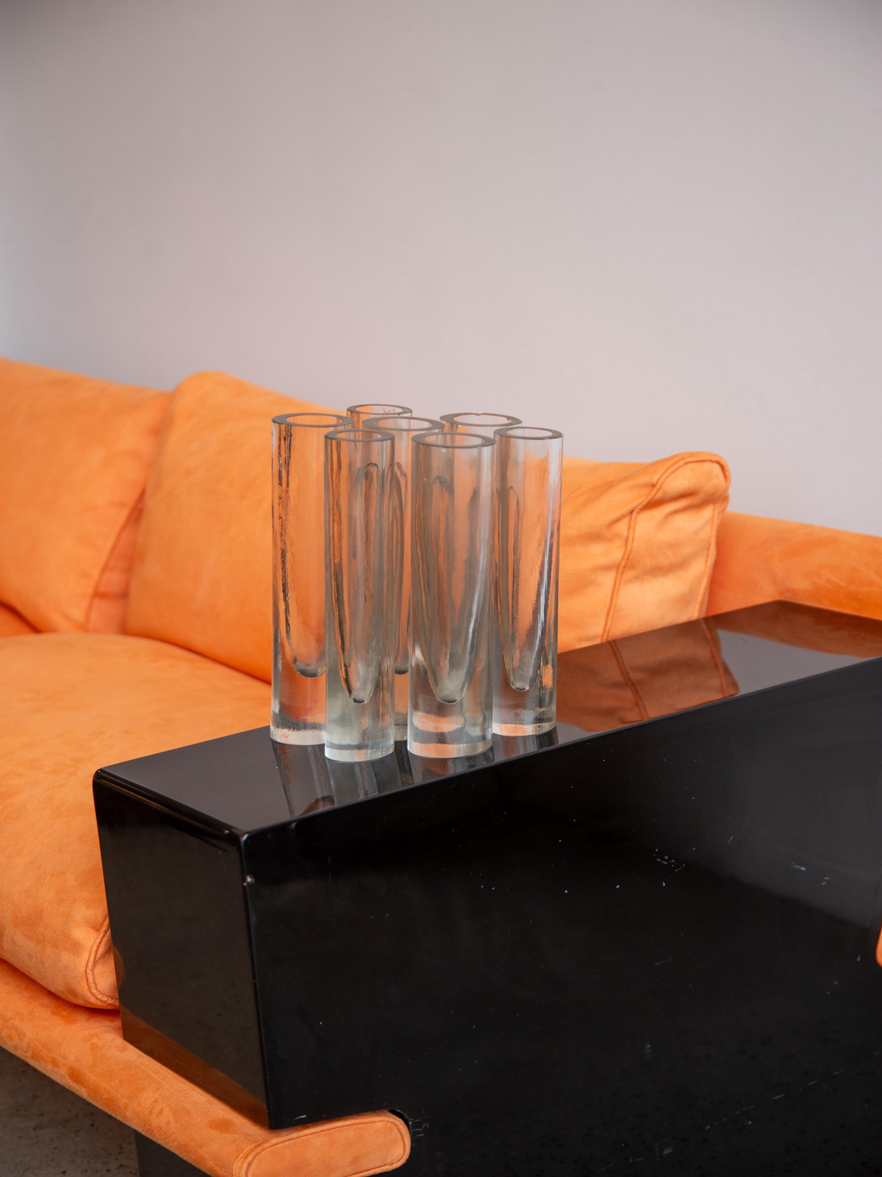 Murano Glass Barbini Murano sculptural vase in clear glass, Italy 1970s For Sale