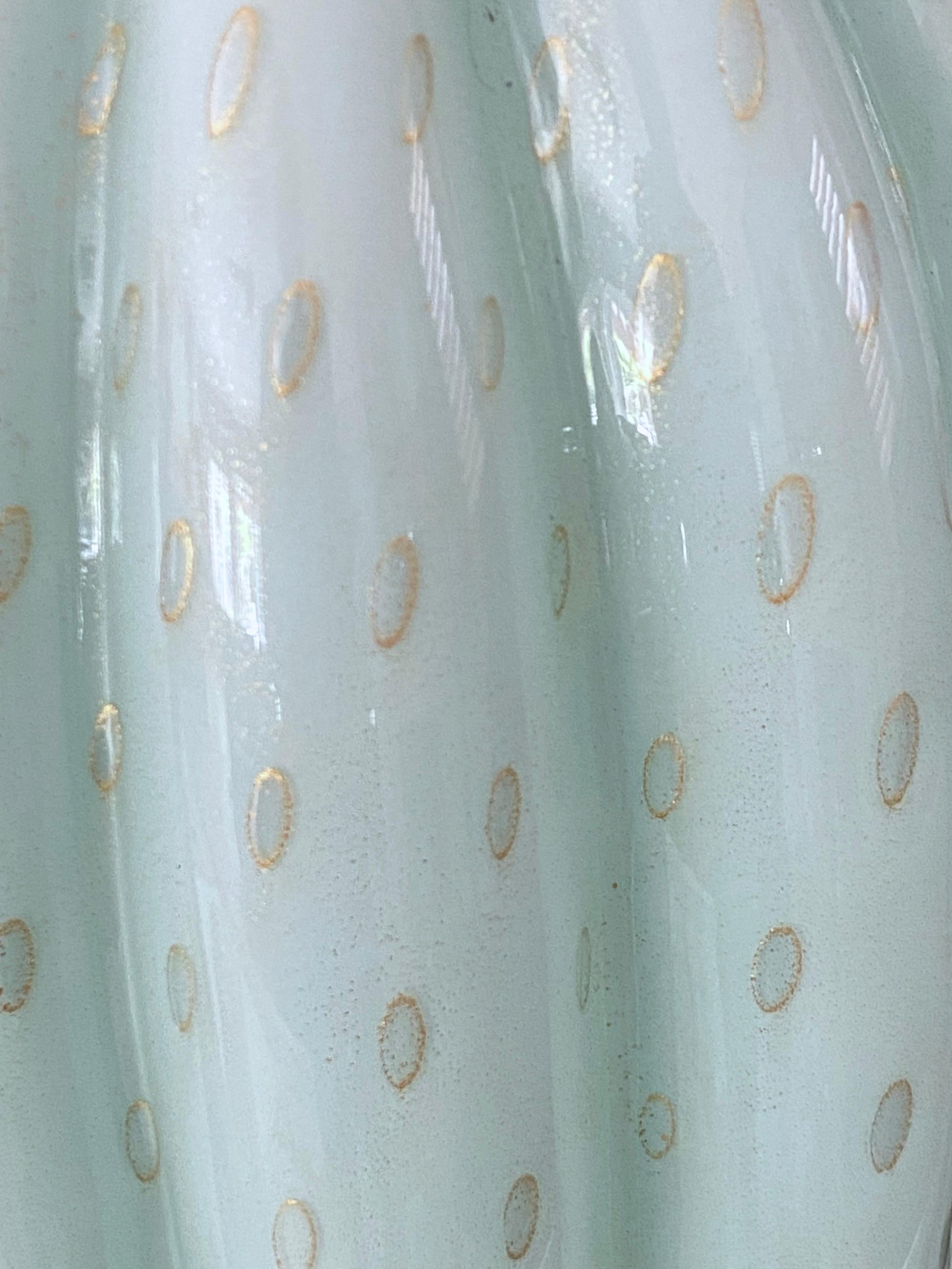 Barbini Murano Seafoam Green Glass Table Lamp For Sale 2