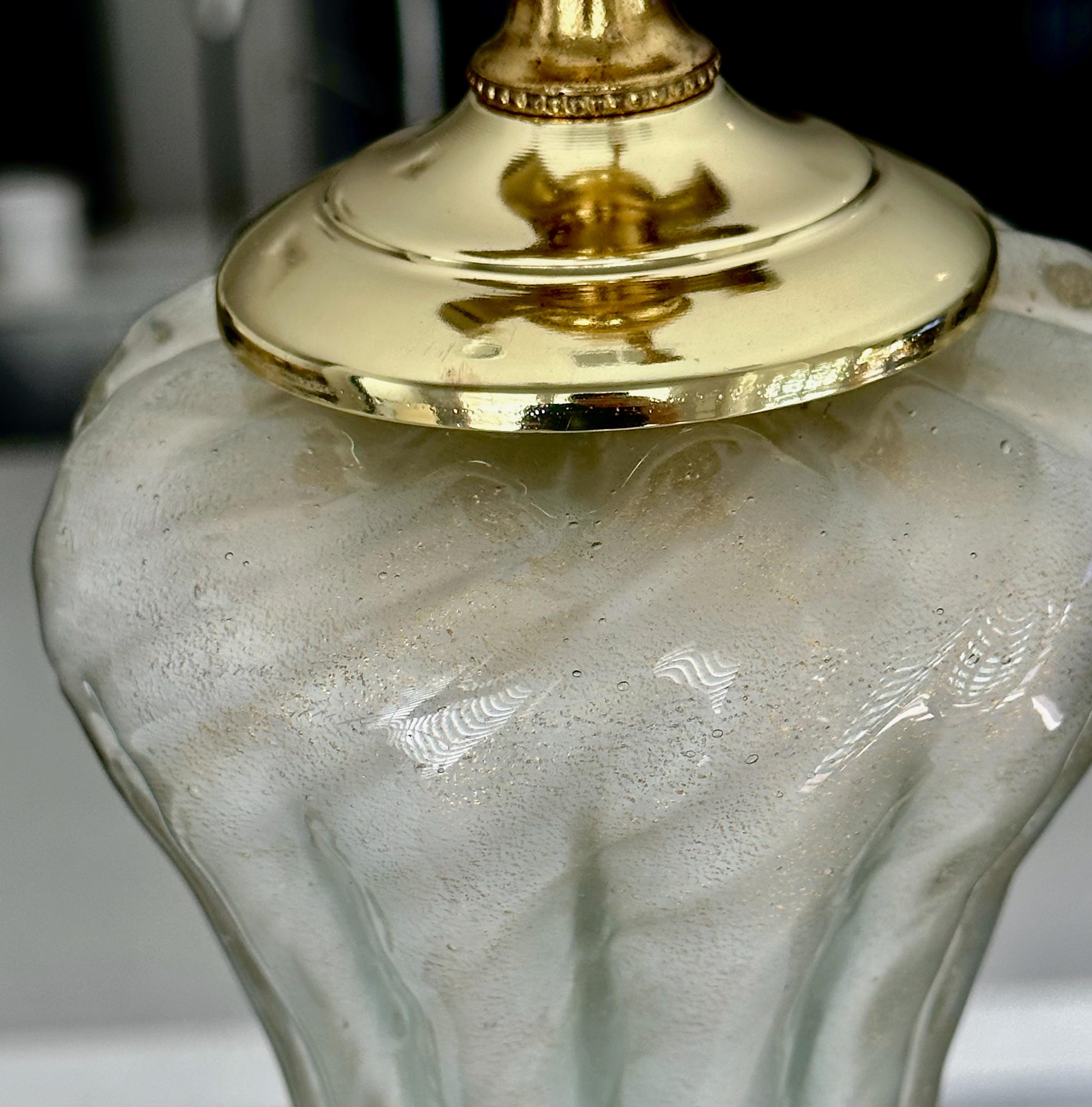 Lampe de bureau Barbini en verre de Murano vert écume de mer en vente 7