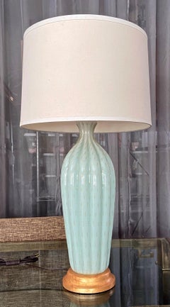 Barbini Murano Seafoam Green Glass Table Lamp