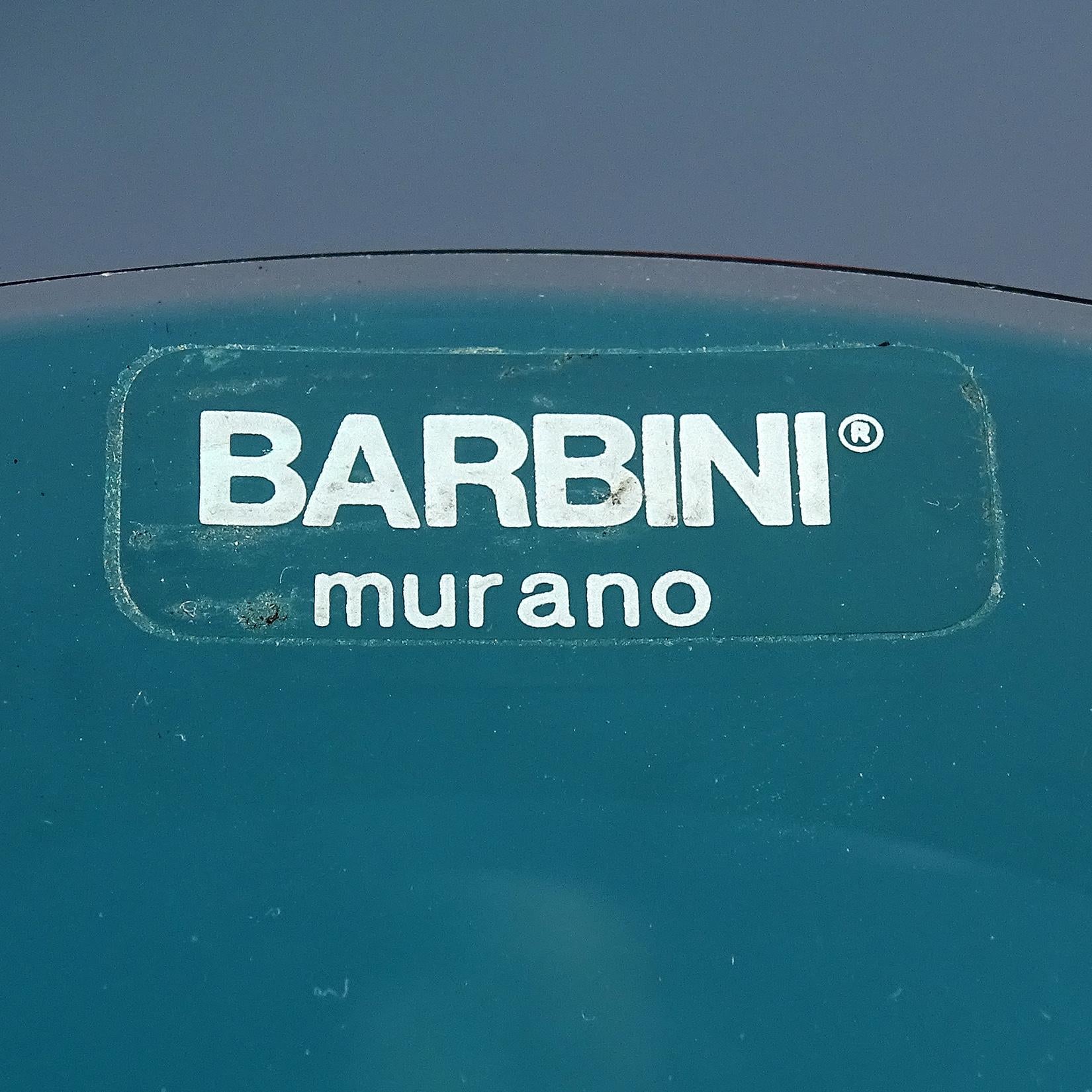 Vetro Portacandele a clessidra in vetro artistico italiano Barbini Murano Signature Aqua Red in vendita